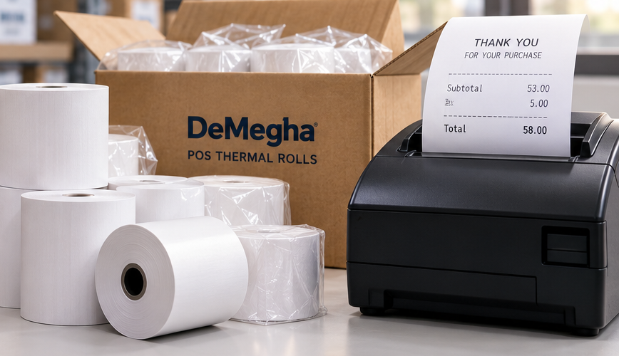 POS Thermal Rolls: How Storage and Handling Affect Receipt Print Quality - POS thermal rolls - De Megha Fzc - 2026